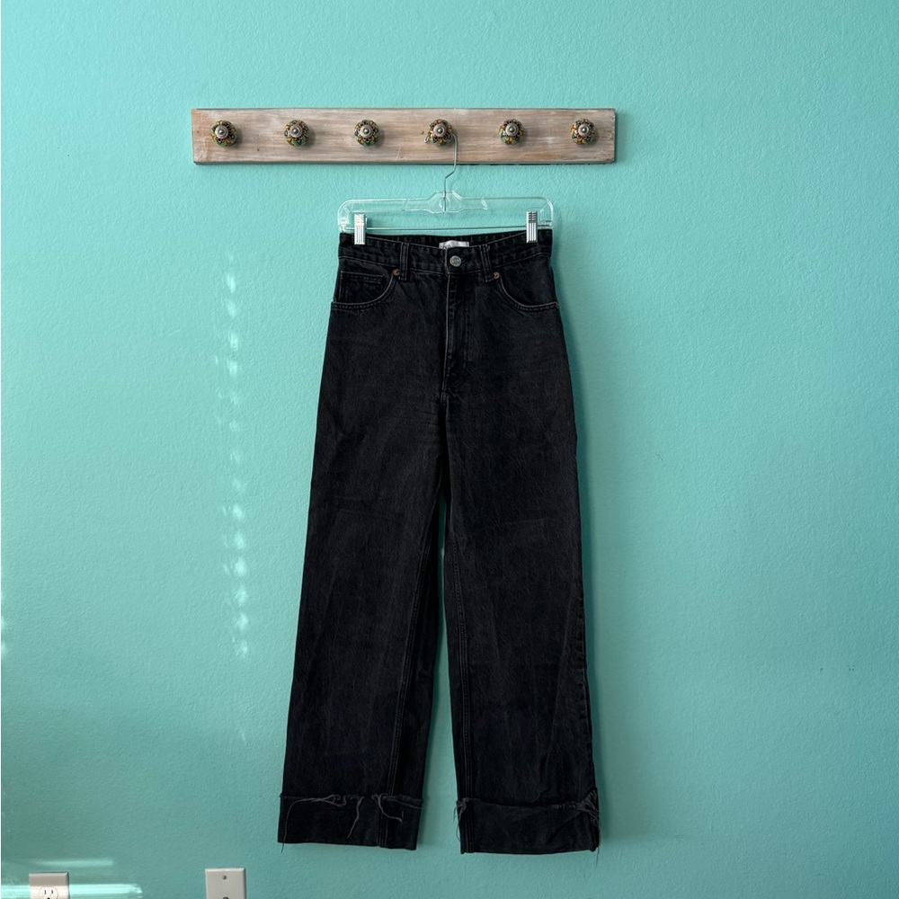 Zara Black Wide-Leg Jeans